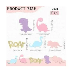 240 piezas de mesa de confeti de dinosaurio para temática_2