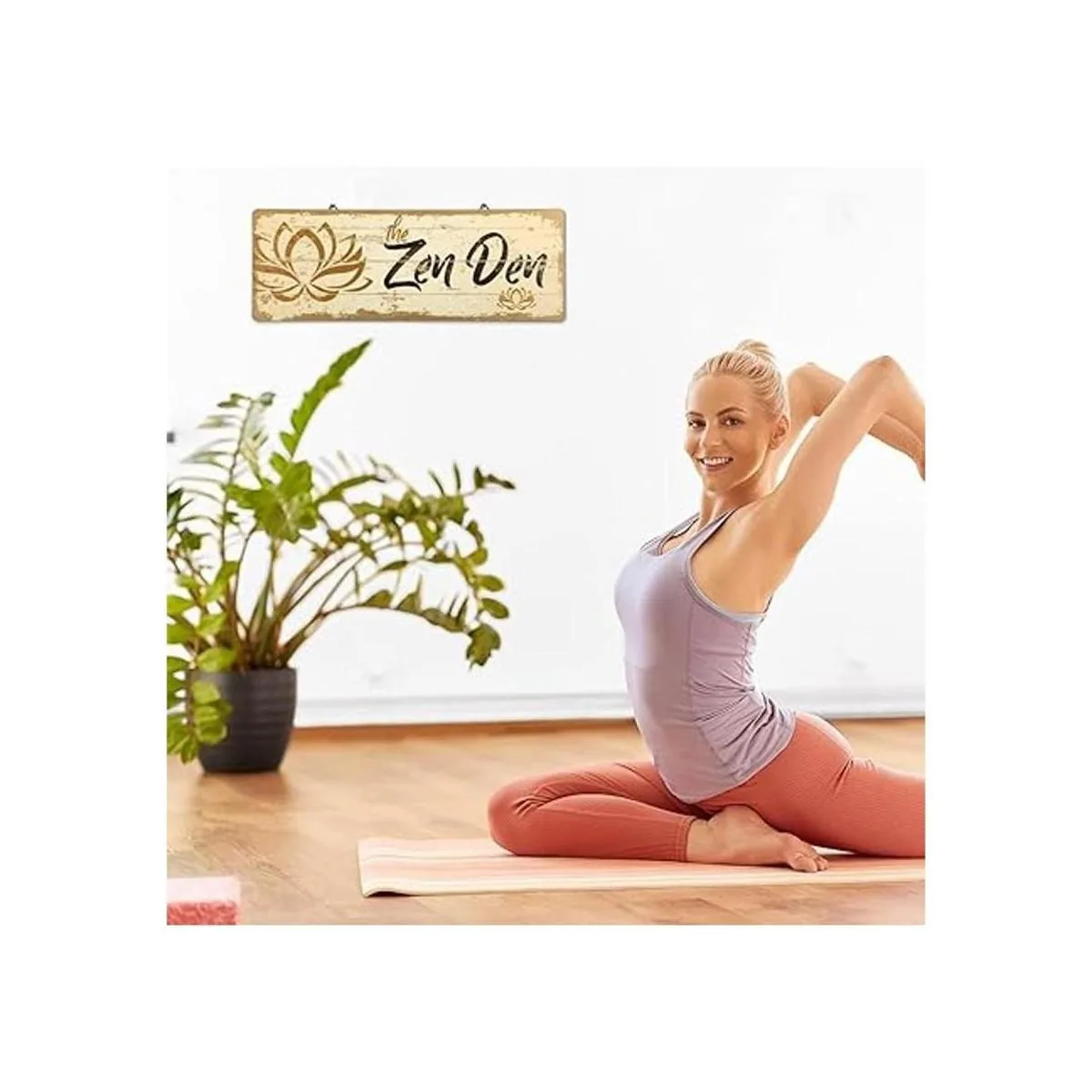 The Zen Den Letrero de madera de loto de 15.75 x 5.9_3