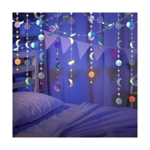 Ramadán Decoración iridiscente estrella luna círculo punto_4