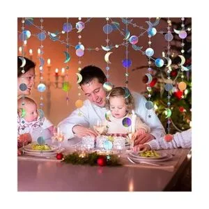 Ramadán Decoración iridiscente estrella luna círculo punto_2