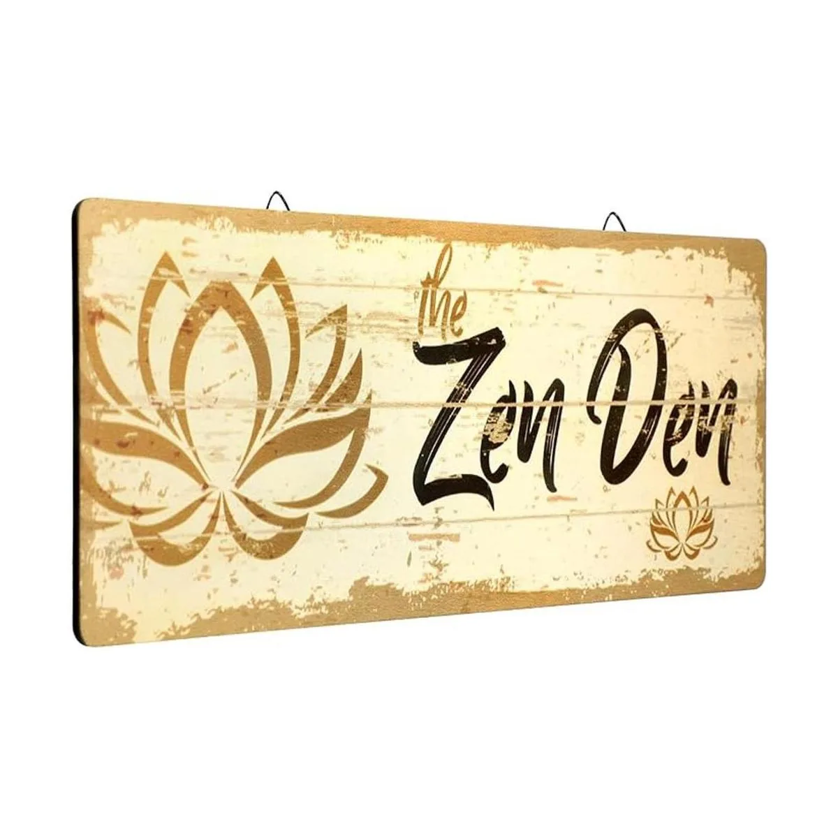 The Zen Den Letrero de madera de loto de 15.75 x 5.9_1
