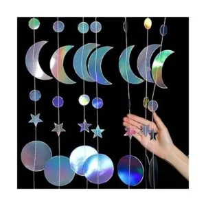 Ramadán Decoración iridiscente estrella luna círculo punto_6