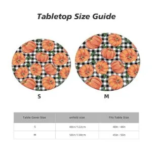 Fiokroo Mantel de tablero de ajedrez de calabazas de otoño_3