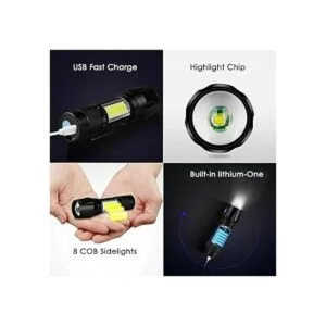 Linterna LED recargable USB mini antorcha ultra brillante_4