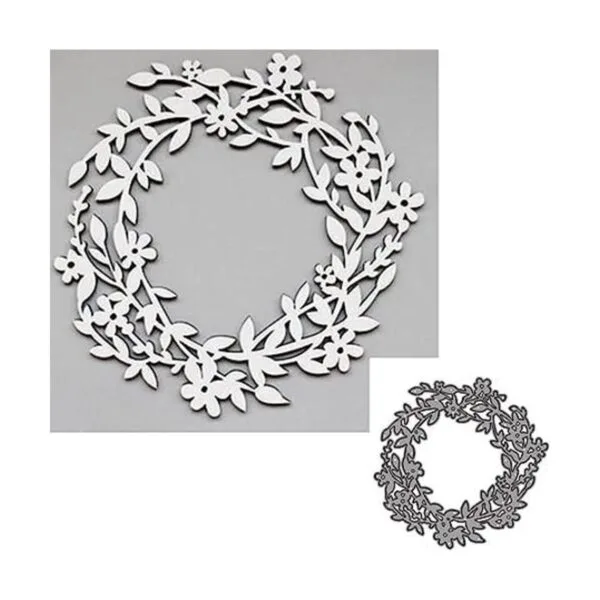 XMYXCRAFT Corona de hojas de flores troqueles de metal_1