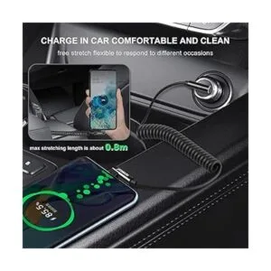 aceyoon Cable USB C en espiral de doble 90 grados USB_4