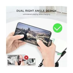 aceyoon Cable USB C en espiral de doble 90 grados USB_3