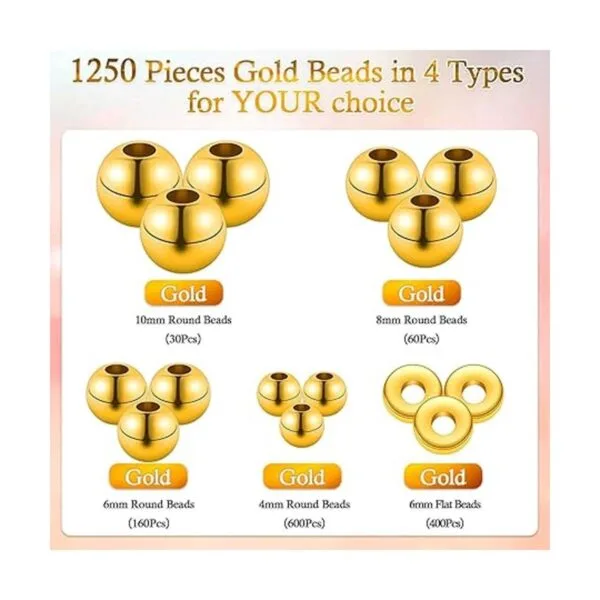1250 cuentas espaciadoras doradas para hacer joyas_3