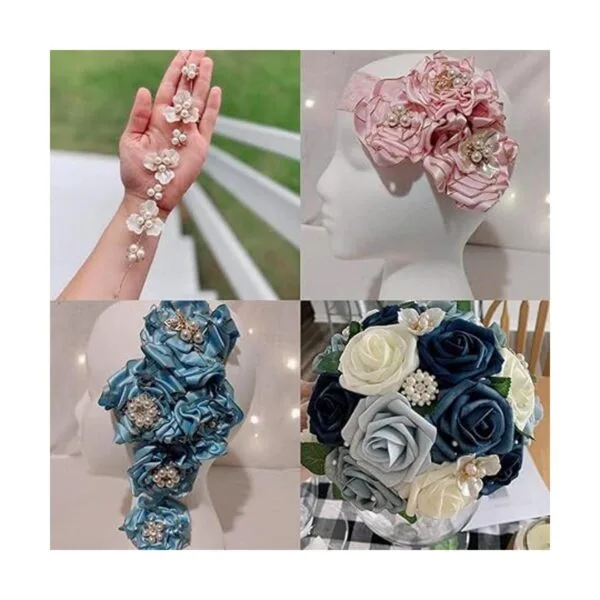Adornos de perlas 21 piezas de diamantes de imitación con_5