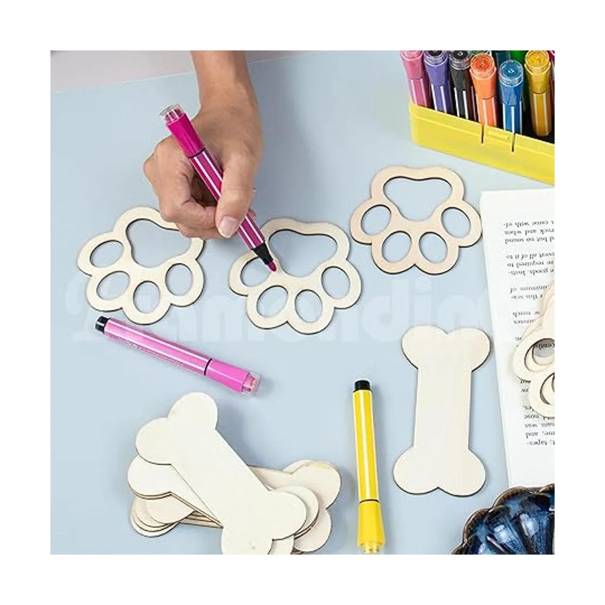 Framendino 30 unidades de madera sin terminar huesos de_5