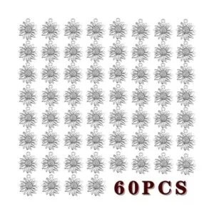 60 dijes de girasol de aleación vintage para_2