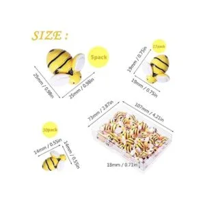 CCOZN 50 piezas de abejas pequeñas de resina decoración_2