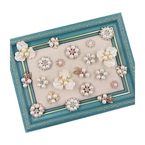 Adornos de perlas 21 piezas de diamantes de imitación con_1