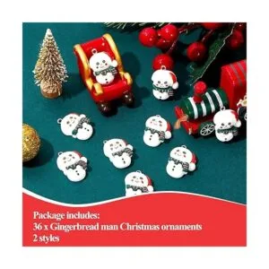 36 piezas de adornos de Navidad de hombre de jengibre con_3