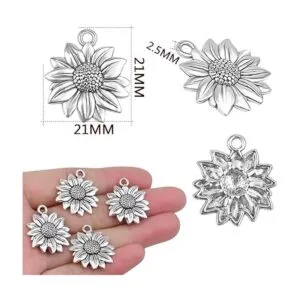 60 dijes de girasol de aleación vintage para_3