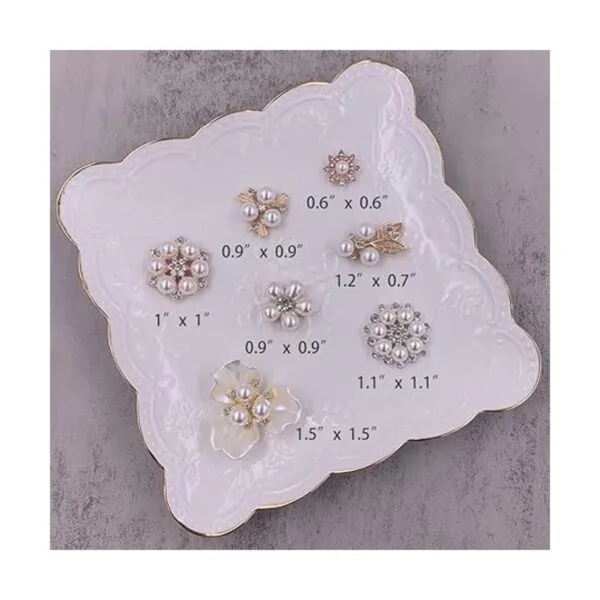 Adornos de perlas 21 piezas de diamantes de imitación con_2