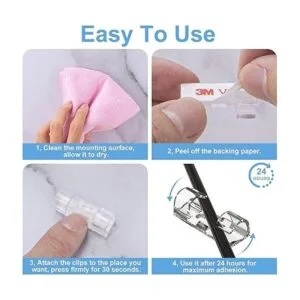 TidyHelper Clips de cable autoadhesivos negros 40_5