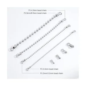 NBEADS 70 conectores de cadena de bola 0.094 in0.118_5