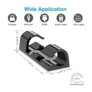 TidyHelper Clips de cable autoadhesivos negros 40_4