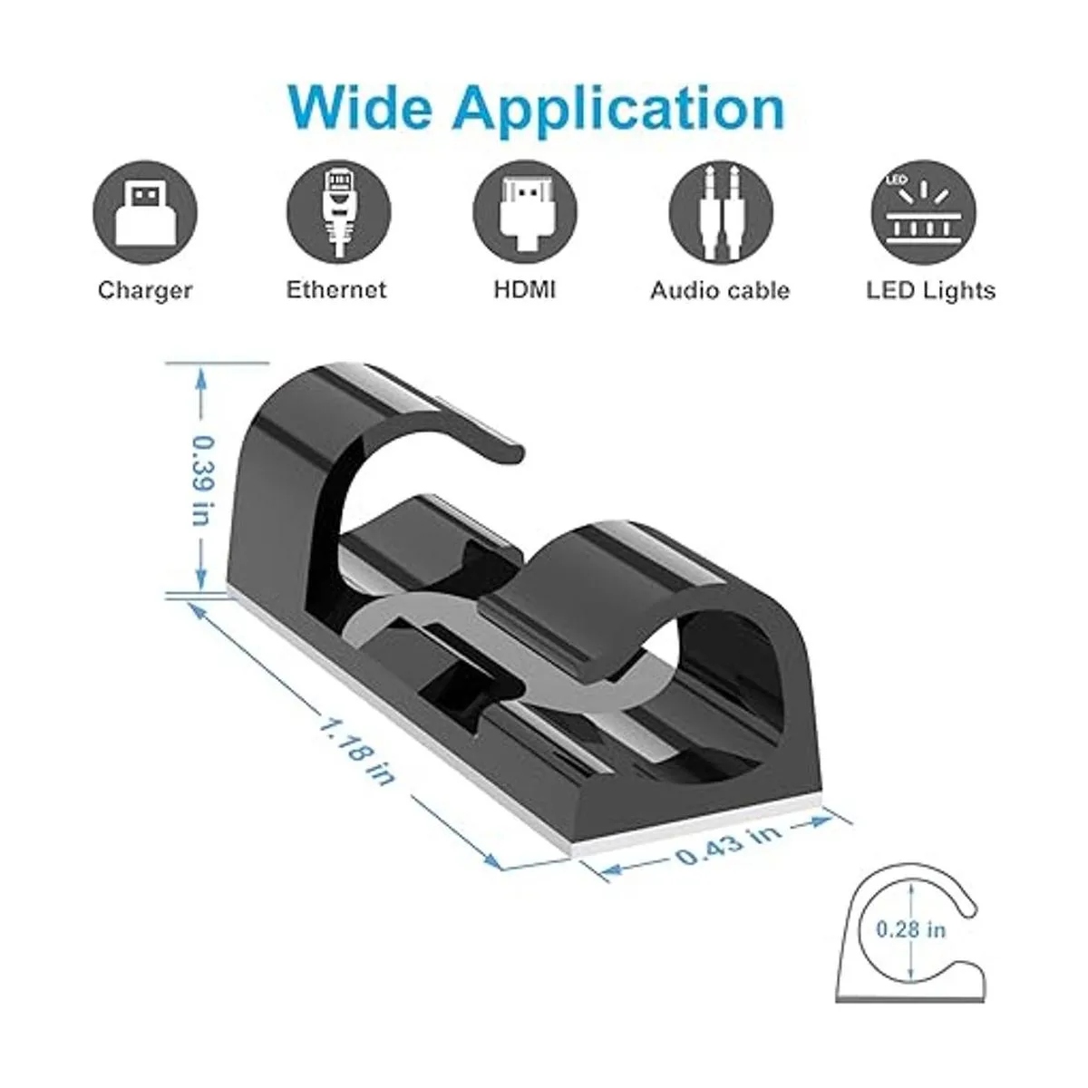 TidyHelper Clips de cable autoadhesivos negros 40_4
