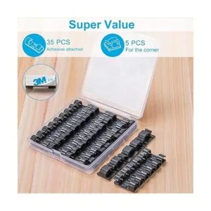 TidyHelper Clips de cable autoadhesivos negros 40_2