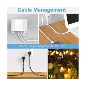 TidyHelper Clips de cable autoadhesivos negros 40_6