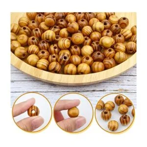 100 cuentas redondas de madera de 0.551 in cuentas de_4