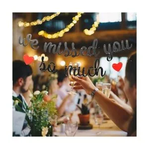 Welcome Home Cartel negro con texto en inglés We Missed_4