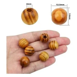 100 cuentas redondas de madera de 0.551 in cuentas de_3