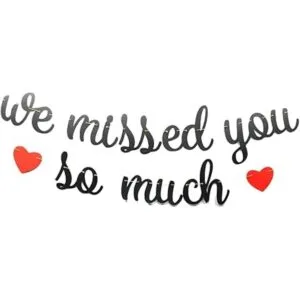 Welcome Home Cartel negro con texto en inglés We Missed_3