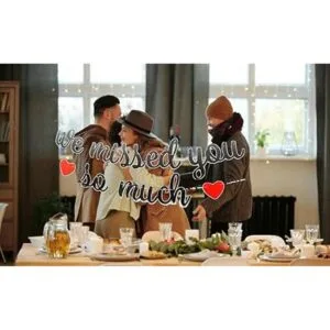 Welcome Home Cartel negro con texto en inglés We Missed_5