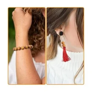 100 cuentas redondas de madera de 0.551 in cuentas de_5