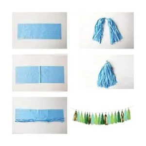 Autupy 25 guirnaldas de borlas de Mylar de color verde_4