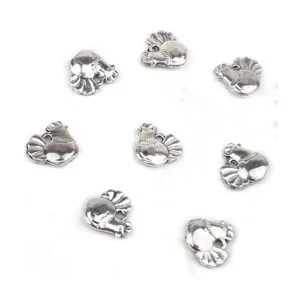 50 colgantes de gallo de plata envejecida de aleación_4