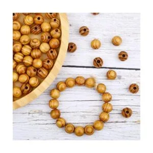 100 cuentas redondas de madera de 0.551 in cuentas de_7