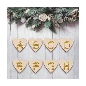 100 piezas de mini mesa de madera rústica con corazón de_4