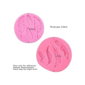 AKOAK 2 moldes de fondant de silicona de plumas bricolaje_3