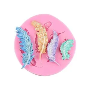 AKOAK 2 moldes de fondant de silicona de plumas bricolaje_7