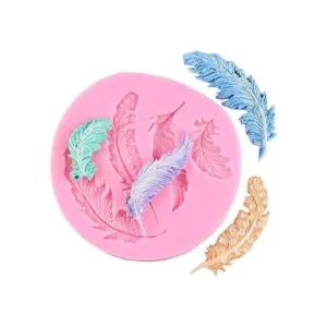 AKOAK 2 moldes de fondant de silicona de plumas bricolaje_6