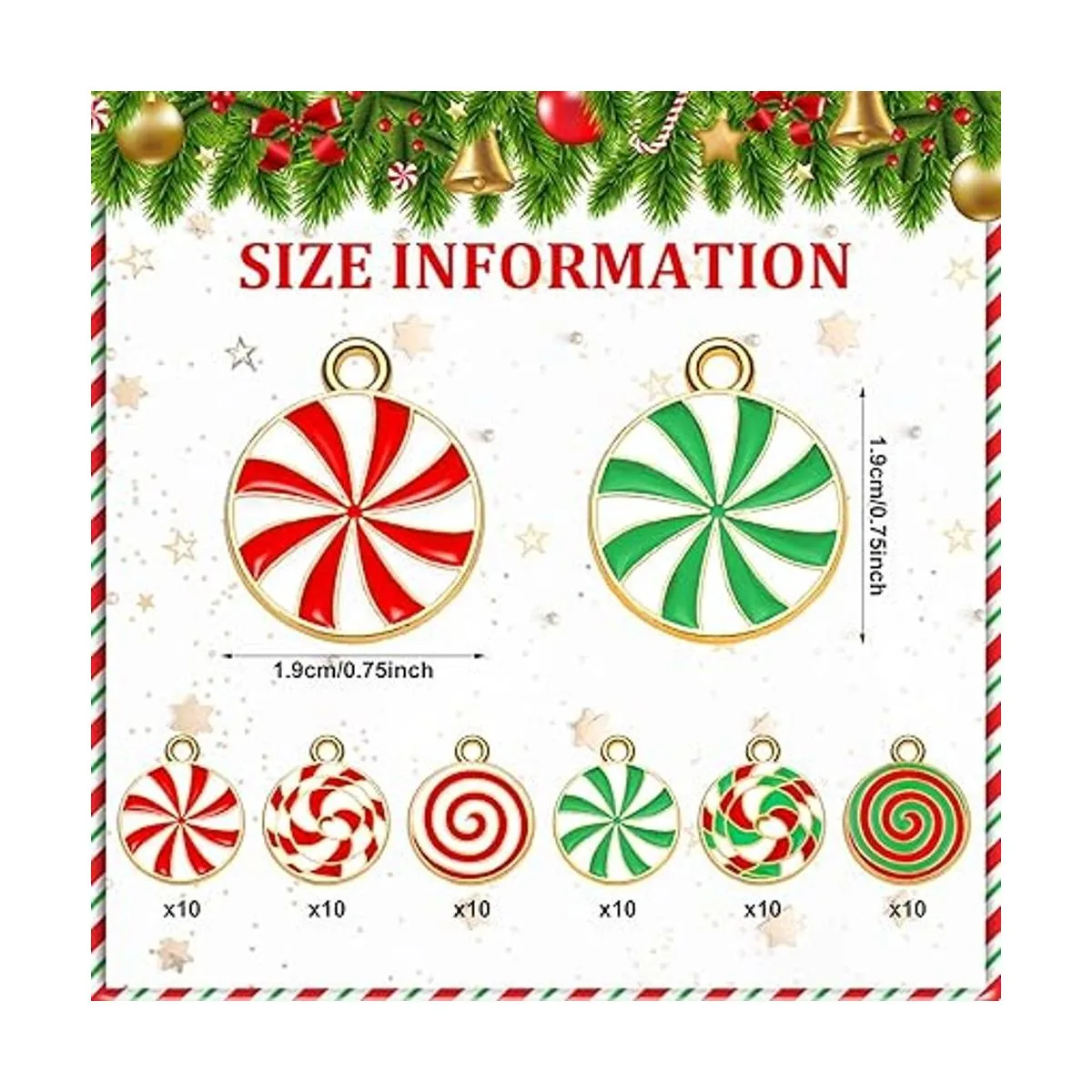 60 piezas de dije de bastón de caramelo para hacer joyas_3