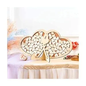 100 piezas de mini mesa de madera rústica con corazón de_6