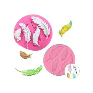 AKOAK 2 moldes de fondant de silicona de plumas bricolaje_2