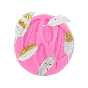 AKOAK 2 moldes de fondant de silicona de plumas bricolaje_5