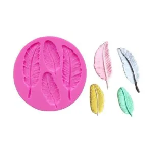 AKOAK 2 moldes de fondant de silicona de plumas bricolaje_4