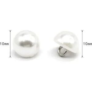 USOSOU 10mm Half Domed Pearl Buttons SemiCircle White_6