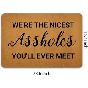 Weilon Felpudo de puerta de entrada Funny Welcome We We_4