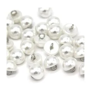 USOSOU 10mm Half Domed Pearl Buttons SemiCircle White_2