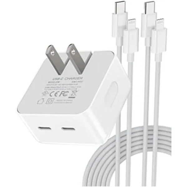 VHBW Cargador de pared doble USB C para iPhone 14_1