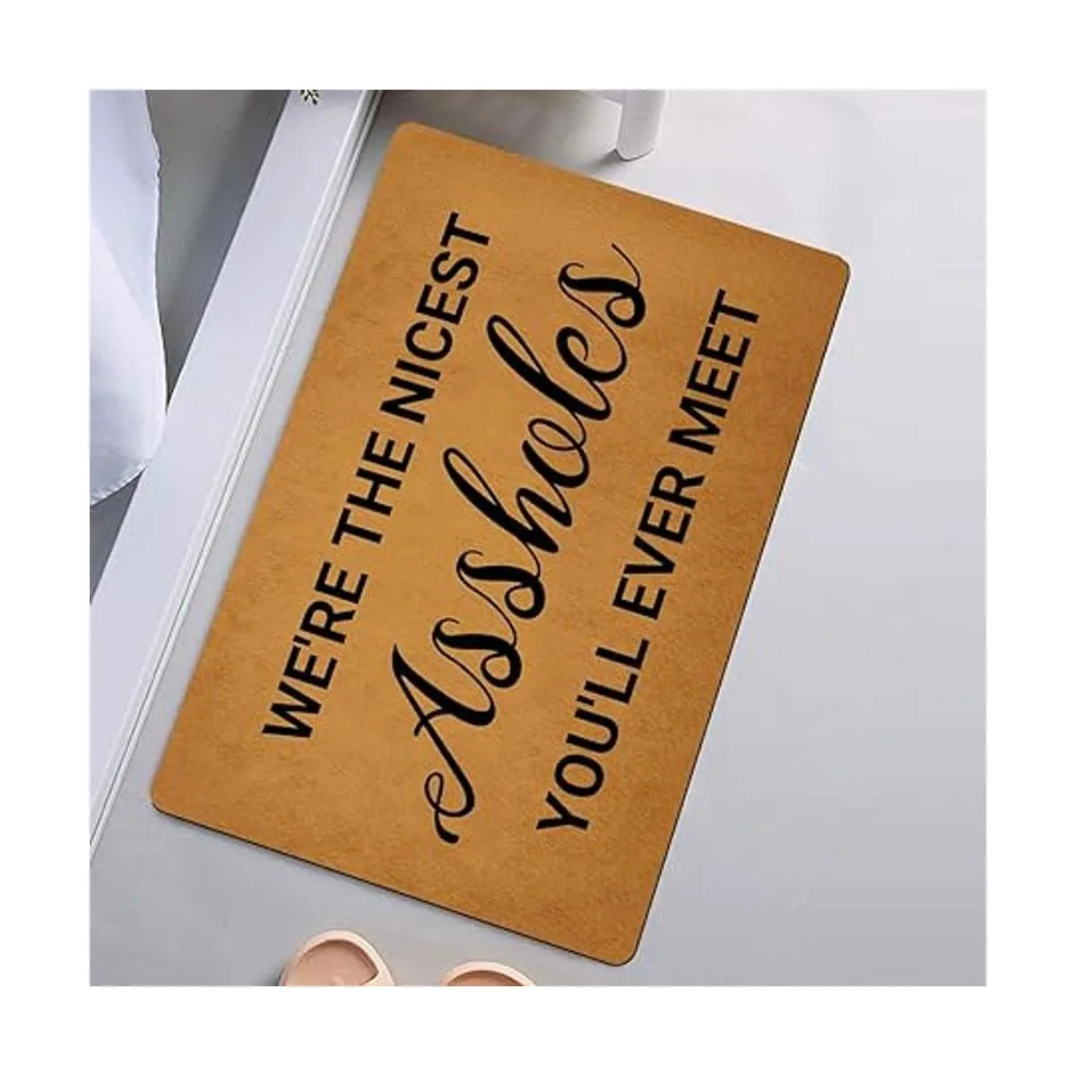 Weilon Felpudo de puerta de entrada Funny Welcome We We_2