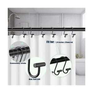 Gracelife Ganchos para cortina de ducha juego de 12_4